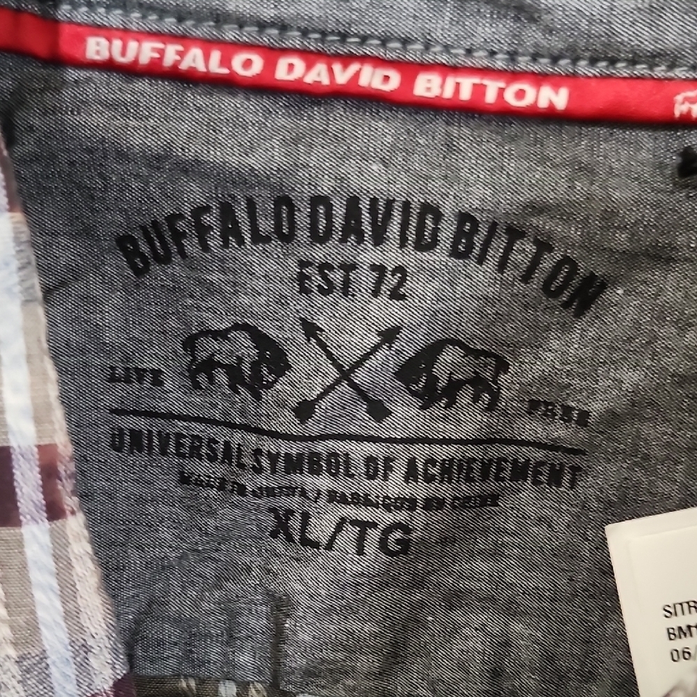 Buffalo David Bitton Plaid Button Down Shirt - Black and White - Picture 2 of 11